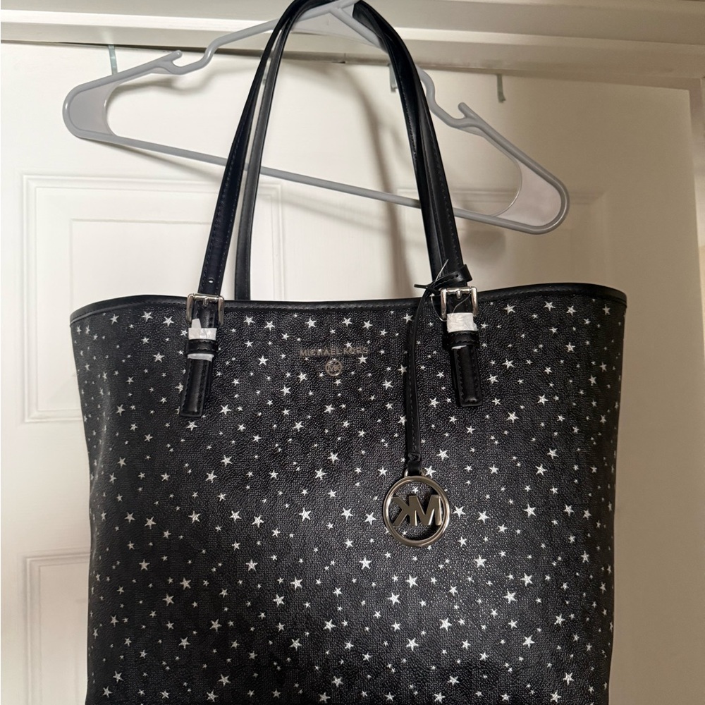Michael Kors Black Tote with Star Design